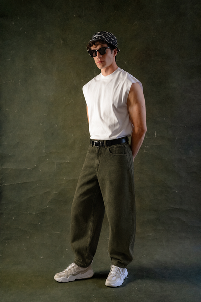 Pantalón Denim Verde