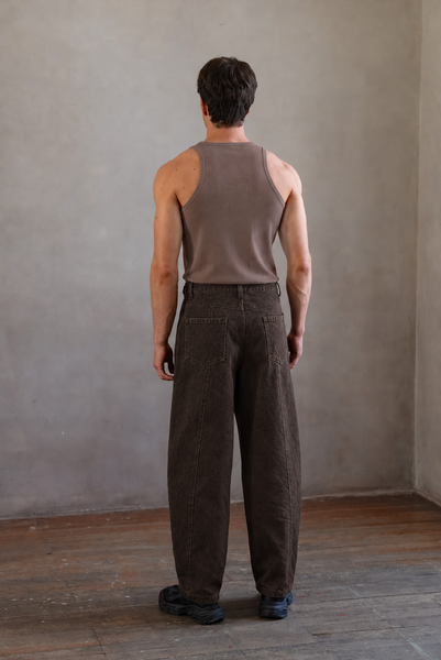 Pantalón Denim Café