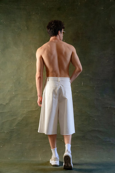 Short Denim 3/4 Blanco