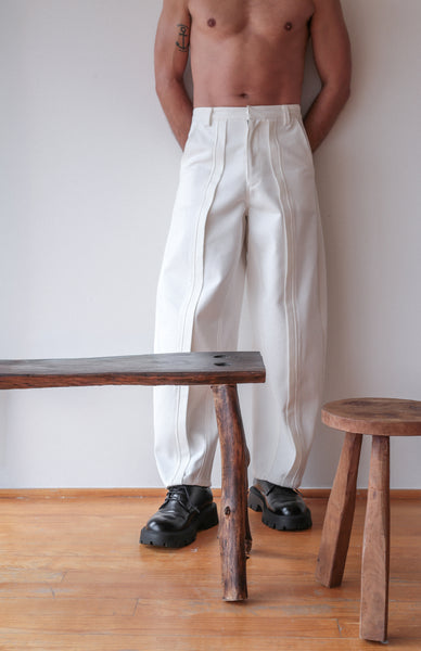 Pantalon Denim Blanco