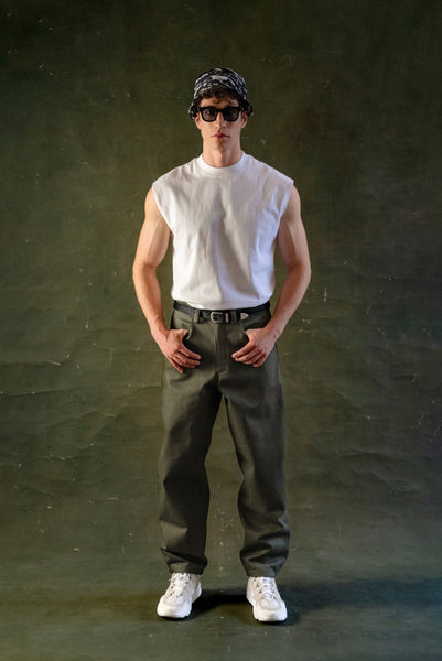 Pantalón Denim Verde