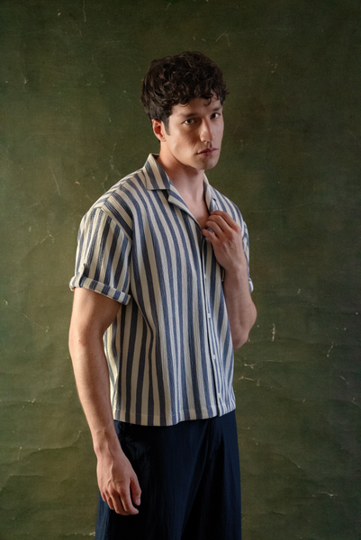 Camisa Crop Rayas Lila