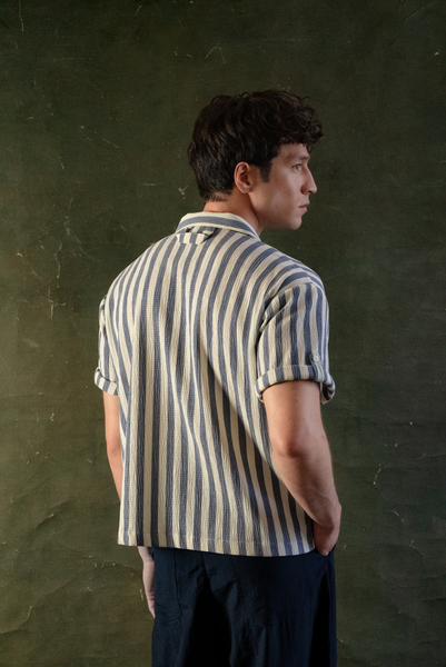Camisa Crop Rayas Lila